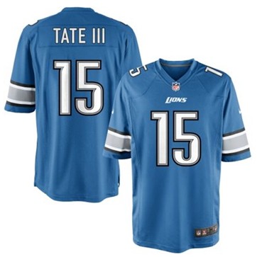 Nike Detroit Lions #15 Golden Tate III Light Blue Game Jersey 