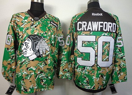 Chicago Blackhawks #50 Corey Crawford 2014 Camo Jersey 