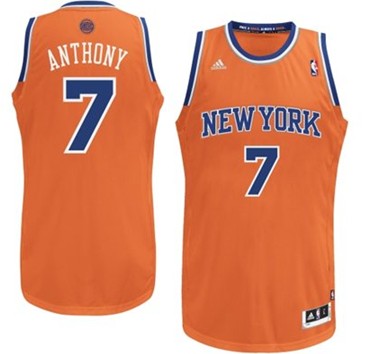New York Knicks #7 Carmelo Anthony Orange Swingman Jersey