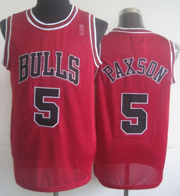 Chicago Bulls #5 John Paxson Red Swingman Throwback Jersey