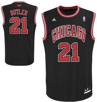 Chicago Bulls #21 Jimmy Butler Black Swingman Jersey 