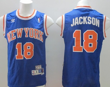 New York Knicks #18 Phil Jackson Blue Swingman Throwback Jersey 