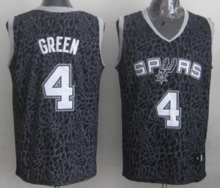 San Antonio Spurs #4 Danny Green Black Leopard Print Fashion Jersey