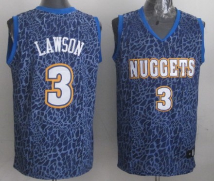 Denver Nuggets #3 Ty Lawson Blue Leopard Print Fashion Jersey