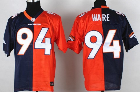Nike Denver Broncos #94 DeMarcus Ware Blue/Orange Two Tone Elite Jersey 