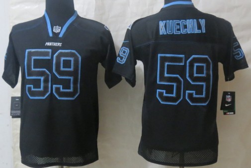 Nike Carolina Panthers #59 Luke Kuechly Lights Out Black Kids Jersey 