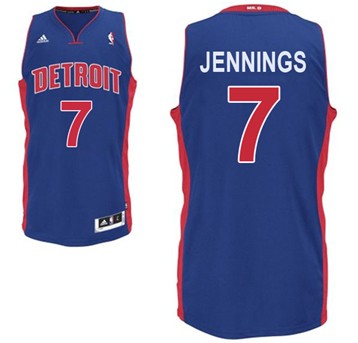 Detroit Pistons #7 Brandon Jennings Blue Swingman Jersey