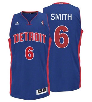 Detroit Pistons #6 Josh Smith Blue Swingman Jersey