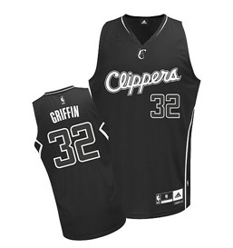 Los Angeles Clippers #32 Blake Griffin All Black With White Jersey