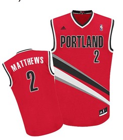Portland Trail Blazers #2 Wesley Matthews Red Swingman Jersey 