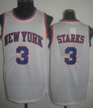 New York Knicks #3 John Starks White Swingman Throwback Jersey