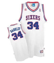 Philadelphia 76ers #34 Charles Barkley White Swingman Throwback Jersey 