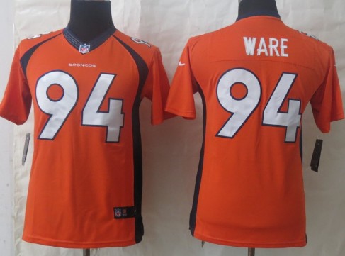 Nike Denver Broncos #94 DeMarcus Ware 2013 Orange Limited Kids Jersey