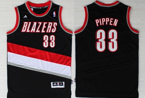 Portland Trail Blazers #33 Scottie Pippen Revolution 30 Swingman Black Jersey 