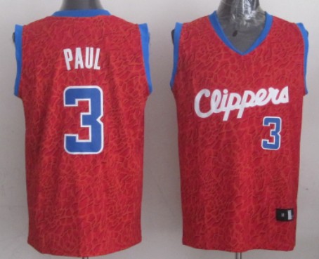 Los Angeles Clippers #3 Chris Paul Red Leopard Print Fashion Jersey