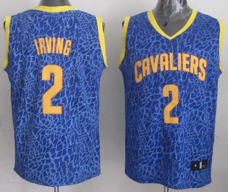 Cleveland Cavaliers #2 Kyrie Irving Blue Leopard Print Fashion Jersey 