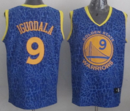 Golden State Warriors #9 Andre Iguodala Blue Leopard Print Fashion Jersey