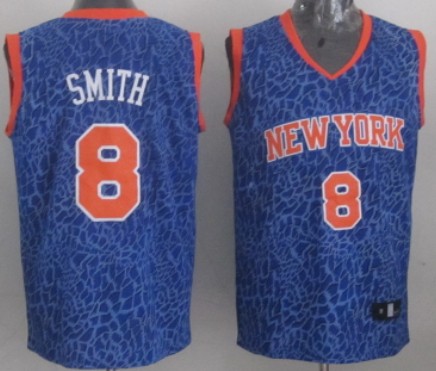 New York Knicks #8 J.R. Smith Blue Leopard Print Fashion Jersey