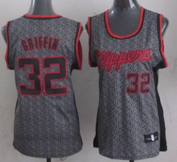 Los Angeles Clippers #32 Blake Griffin Gray Static Fashion Womens Jersey 