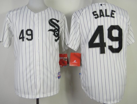Chicago White Sox #49 Chris Sale White With Black Pinstripe Jersey 