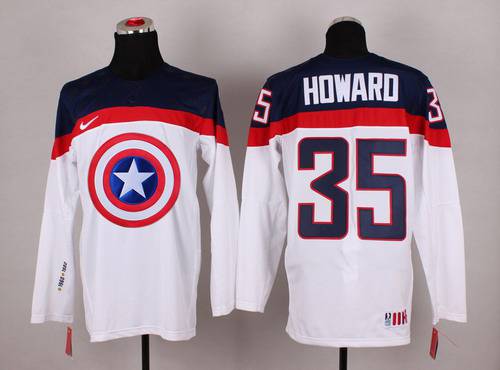 2015 Men's Team USA #35 Jimmy Howard Captain America Fashion White Jersey