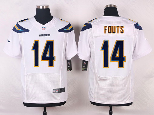 Men's San Diego Chargers #14 Dan Fouts White Road NFL Nike Elite Jersey