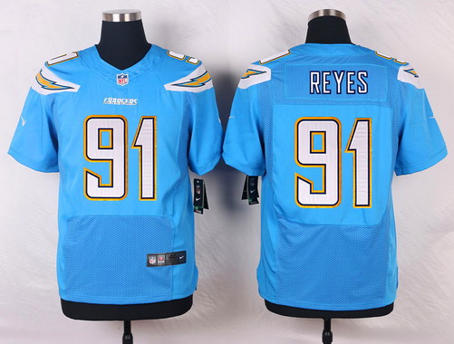 Nike San Diego Chargers #91 Kendall Reyes Light Blue Alternate NFL Nike Elite Jersey