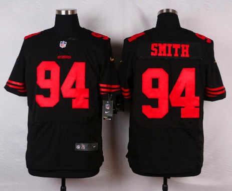 Men's San Francisco 49ers #94 Justin Smith Black Retired Player 2015 NFL Nike Elite Jersey