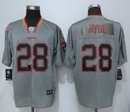 Men's San Francisco 49ers #28 Carlos Hyde Lights Out Gray NFL Nike Elite Jersey
