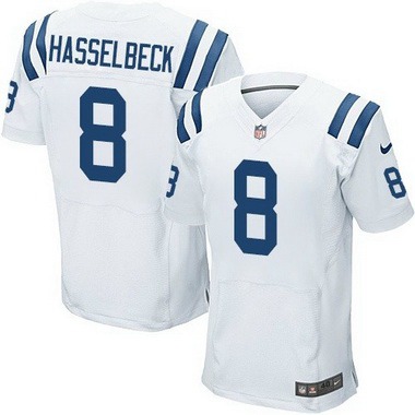 Men's Indianapolis Colts #8 Matt Hasselbeck White Road NFL Nike Elite Jersey