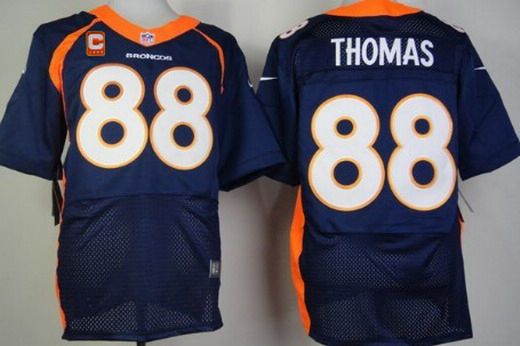 Men's Denver Broncos #88 Demaryius Thomas Navy Blue Alternate C Patch NFL Nike Elite Jersey