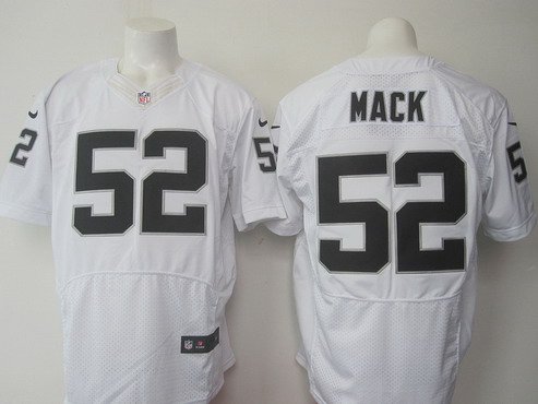 Men's Oakland Raiders #52 Khalil Mack White Road 2015 NFL Nike Elite Jersey