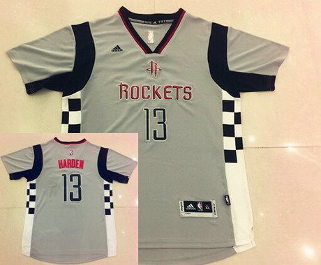 Men's Houston Rockets #13 James Harden Revolution 30 Swingman 2015-16 New Gray Short-Sleeved Jersey
