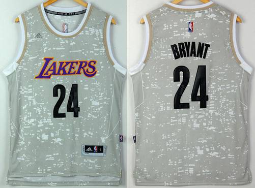 Men's Los Angeles Lakers #24 Kobe Bryant Adidas 2015 Gray City Lights Swingman Jersey