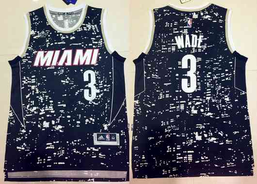 Men's Miami Heat #3 Dwyane Wade Adidas 2015 Urban Luminous Swingman Jersey