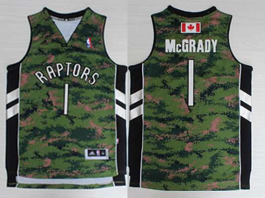 Men's Toronto Raptors #1 Tracy McGrady Revolution 30 Swingman Camo Short-Sleeved Jersey