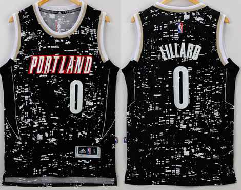 Men's Portland Trail Blazers #0 Damian Lillard Adidas 2015 Urban Luminous Swingman Jersey