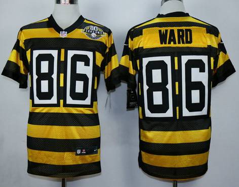 Men's Pittsburgh Steelers #86 Hines Ward Yellow With Black Retired Player Nike NFL Elite Jersey