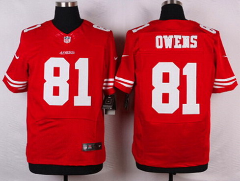 Men's San Francisco 49ers #81 Terrell Owens Scarlet Red Retired Player NFL Nike Elite Jersey