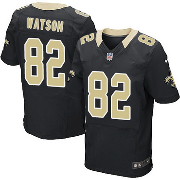 Men's New Orleans Saints #82 Benjamin Watson Black Team Color NFL Nike Elite Jersey