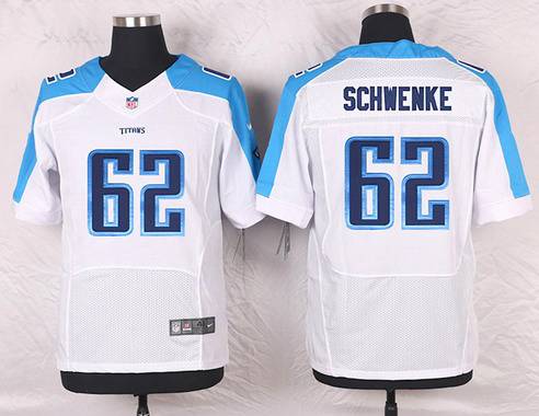 Men's Tennessee Titans #62 Brian Schwenke White Road NFL Nike Elite Jersey