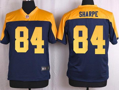 Men's Green Bay Packers #84 Sterling Sharpe Navy BlueGold Retired Player NFL Nike Elite Jersey