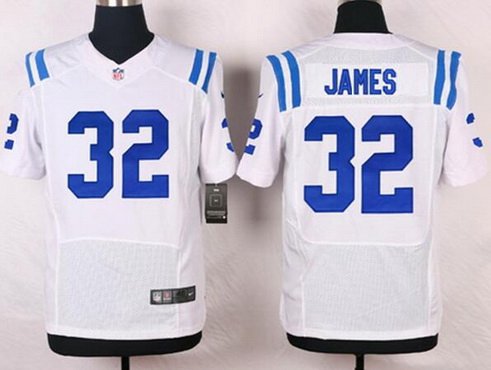 Men's Indianapolis Colts #32 Edgerrin James White Retired Player NFL Nike Elite Jersey