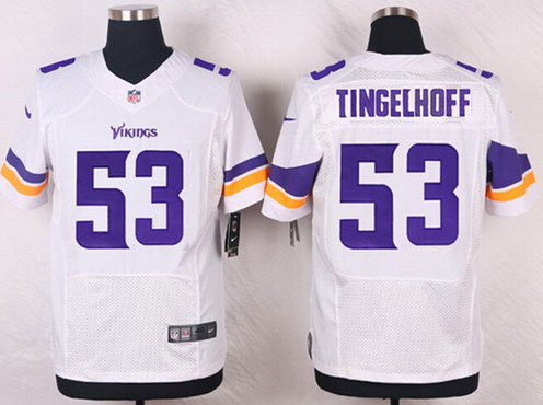 Men's Minnesota Vikings #53 Mick Tingelhoff White Retired Player NFL Nike Elite Jersey