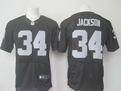 Men's Oakland Raiders #34 Bo Jackson Black Retired Player 2015 NFL Nike Elite Jersey