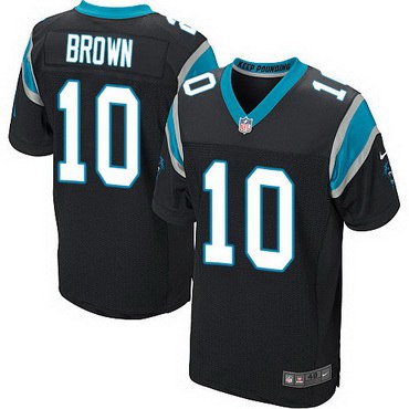 Men's Carolina Panthers #10 Corey Brown Black Team Color NFL Nike Elite Jersey