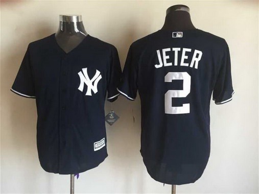 Men's New York Yankees #2 Derek Jeter Navy Blue Retired Player 2015 MLB Cool Base Jersey