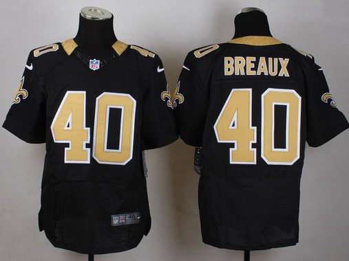 Men's New Orleans Saints #40 Delvin Breaux Black Team Color NFL Nike Elite Jersey