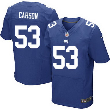 Men's New York Giants #53 Harry Carson Royal Blue Team Color NFL Nike Elite Jersey
