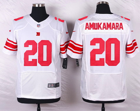Men's New York Giants #20 Prince Amukamara White Road NFL Nike Elite Jersey